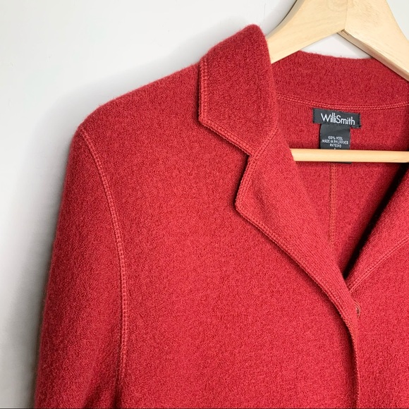 WILLI SMITH Red Boiled Wool Snap Closure Jacket L - Picture 3 of 7